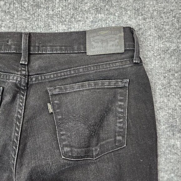Levis 505 Straight Leg Womens Mid Rise Stretch Charcoal Wash Jeans Size 27 - Picture 6 of 13